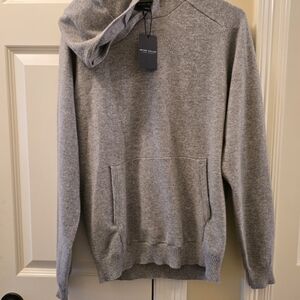 Peter Millar Heather Gray Men's Cashmere Hoodie Sweater